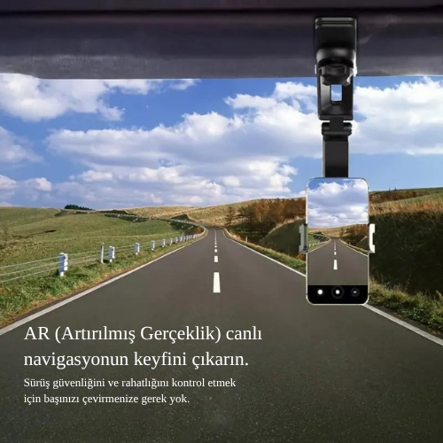 1080 ∘ Katlanabilir Çok Amaçlı Telefon Tutucu | Kaymaz Timsah Çene | Güneşlik, Dikiz Aynası, Direksiyon ve Masaüstü Uyumlu